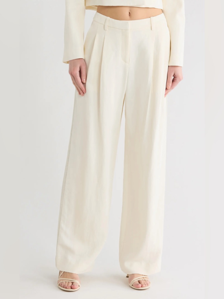 Twp (Nwt $895) Women’s Sullivan Sequin Stripe Pants/Trousers Bone Sz 4